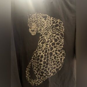 Free People Vintage Canvas Leopard Tee in Charcoal